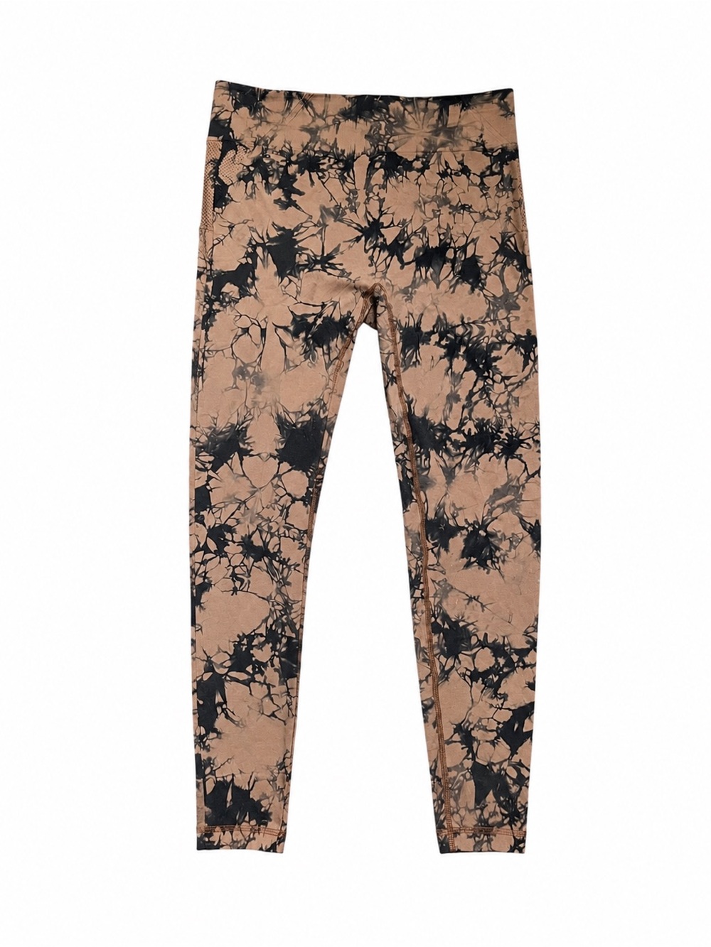 SHEIN Tie-Dye High-Rise Leggings in Beige & Black Size 1XL